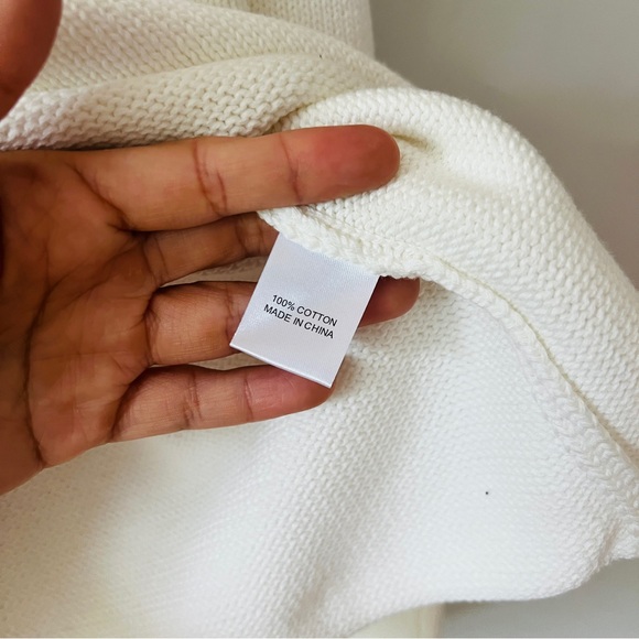 New TUCKERNUCK Ivory Cotton Americana Sweater Szie Medium - Picture 6 of 7